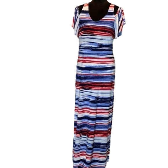 Nine West Cold Shoulder Maxi Dress - Picture 1 of 8